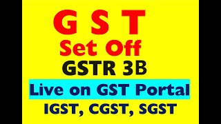 How to Set off GST  GST Set Off Adjustments Input Tax Credit  GST Set Off On GST Portal in GSTR 3B [upl. by Newol]