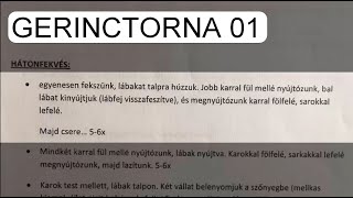 GERINCTORNA 01 A HÁTONFEKVÉS GYAKORLATAI [upl. by Selwyn]