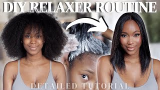 How I Relax My Hair At Home  My Relaxer Routine [upl. by Eelydnarb]