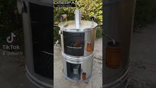 Asador vertical  2 modulos desarmable  fogón de leña  Asador de acero inoxidable con puertas [upl. by Rezeile]