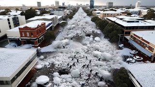 Queensland today Tennis ballsized hail hits cars and houses people shocked [upl. by Auqinaj586]