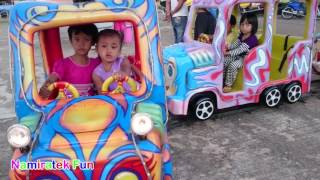 naik odongodong kereta api anak amp robo Helikopter  play Kiddie Rides Robo Train amp Robo helicopter [upl. by Leifeste914]