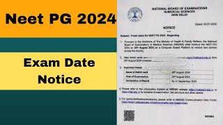 NBE notice Neet pg 2024 exam dateneet pg exam newsneet pg exam date 2024neet pg 2024 new date [upl. by Annaohj]