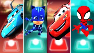 Strip Weather vs Pj Mask Catboy vs Lightning Mcqueen vs Spiday in Tiles Hop EDM Rush🎶 [upl. by Derby]