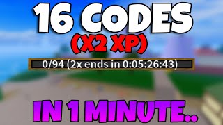 All 16 DOUBLE XP CODES In 1 Minute Blox Fruits [upl. by Alarick]