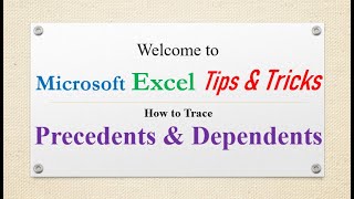 How to Trace Precedents amp Dependents in Excel [upl. by Nivets]