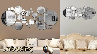 26 PCs 3D Acrylic Mirror Wall Sticker  Unboxing [upl. by Friedrich]