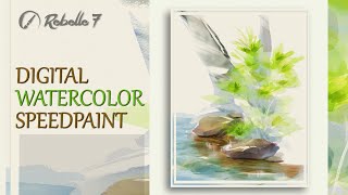 DIGITAL WATERCOLOR NATURE  REBELLE 7 PRO  DAILY STUDY [upl. by Ostler]