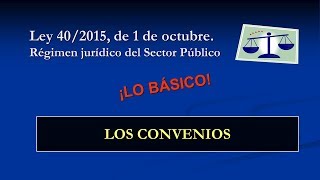 Ley 402015  Los convenios [upl. by Ainimreh]