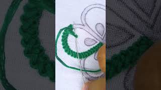 Green flower embroidery design shorts embroidery satisfying diy cute viral trending [upl. by Roscoe]