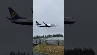 Ryanair extremely hard landing in Knock Airport in terrible weather conditions [upl. by Adnihc]