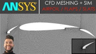 Aerodynamics CFD Meshing Tutorial of Airfoil with Deployed Flap  Slat ANSYS Fluent amp SolidWorks [upl. by Orlanta]