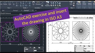 AutoCAD exercise and insert the drawing into ISO A3 [upl. by Nerhtak]