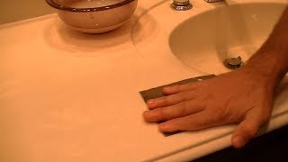 Restoring Cultured Marble Countertops  Polish Out Scratches Yourself [upl. by Ursulette]