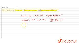 Distinguish by flame test  Sodium chloride and potassium chloride  9  SPECIMEN PAPER 3  CHE [upl. by Ilocin]