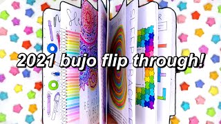 My 2021 Bullet Journal Flip Through  bujo theme ideas aesthetic and easy [upl. by Anis842]