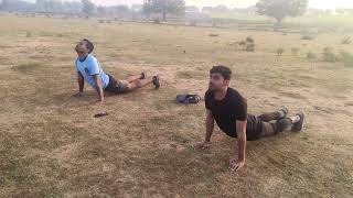 Running badhane wala exercise cgpolicebharti2024 liongroup forestgaurd barbaspur ground army [upl. by Atekahs]