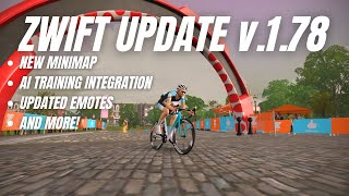 Zwift Update 178 NEW Minimap AI Training Updated Emotes [upl. by Lelah136]