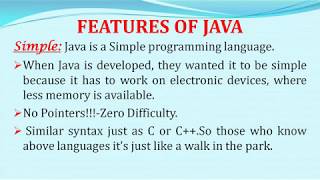 Features of Java Language [upl. by Kaile]