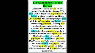 Ein Wochenende in den Bergen  A1A2 Deutschhören A1 A2 DeutschA1 DeutschA2 alltag [upl. by Cybill50]