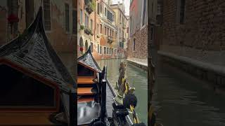 Gondola ride in Venice through smaller inner tunnels europetravel venice gondola familyholiday [upl. by Coridon259]