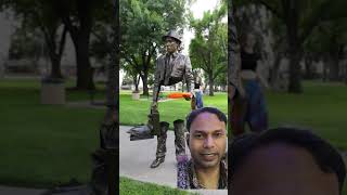 Bronze Statue Funny Short funny bronzestatue moonwalk bronzesculpture cowboys history [upl. by Calondra549]