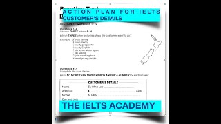 CUSTOMERS DETAILS ACTION PLAN FOR IELTS LISTENING TEST 1 HD [upl. by Phylys]