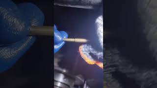 Thread rolling process of threaded metal rod [upl. by Aluin782]