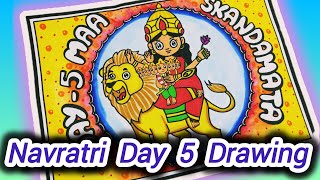 How to Draw Maa Durga with Trishul Pencil Chitra Navratri drawing  Durga Mata Drawing  Image [upl. by Egroj784]