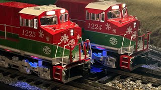 MTH RailKing Santa Express Christmas ES44AC Diesels amp Cabooses  Patricks Trains Exclusives [upl. by Alby660]