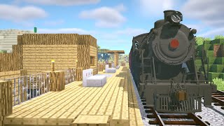 I Built a TRAIN STATION in Minecraft [upl. by Nirual341]