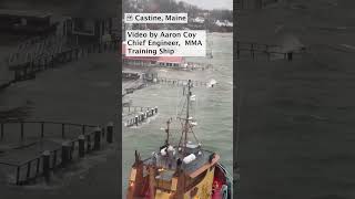 Dennetts Wharf in Castine Maine is underwater during a storm on Jan 10 2024 maine flooding [upl. by Meghann240]