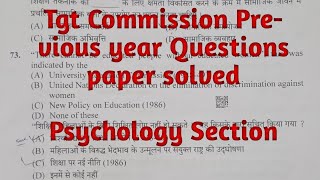 HP TGT Commission previous year questions paper solved  Psychology Section [upl. by Rosena344]