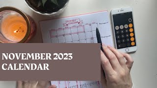 November 2023 Calendar  Simple Budget With Me  Monthly Bills amp Budget Prep 🗓 [upl. by Myriam]