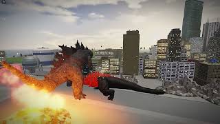 SHINAGAWAKUN VS HEISEI GOJIRA amp TITANUS GODZILLA  Roblox Kaiju Arisen 50 [upl. by Alliuqa]