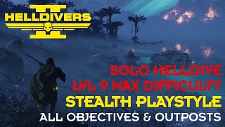 Helldivers 2  Up Malevolon Creek  Lvl 9 Automaton Solo Helldive  All Clear  Stealth Gameplay [upl. by Brabazon]