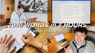 WRITING a 2000 WORD ESSAY in 4 HOURS  how to write a PAPER in 1 DAY finishing my assignments fast [upl. by Aicerg]