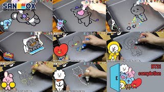 BTS 방탄소년단 Character BT21 Shooky Mang Koya Van Tata Chimmy RJ Cooky edible Pancake art [upl. by Ylimme]