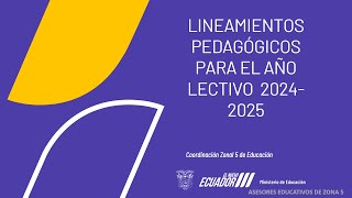 LINEAMIENTOS PEDAGÓGICOS DETALLES Y CRONOGRAMAS 20242025 [upl. by Chen859]