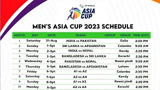 Asia Cup 2023 Schedule  Asia Cup 2023 Time Table  Asia Cup 2023 News [upl. by Oirtemed]