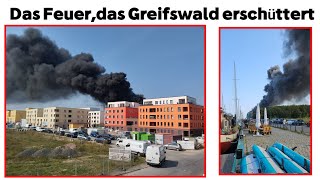 Schockierender Dachstuhlbrand in Greifswald Dunkle Rauchwolken über der Stadt [upl. by Aleron]