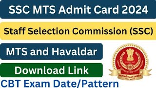 ssc mts havaldar exam date 2024ssc mts hall ticket download 2024how to download ssc mts admit card [upl. by Attey]