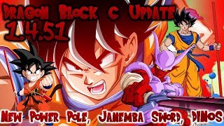 Minecraft Dragon Block C Mod Update 1445  GOKUS POWER POLE NEW DINOSAURS JANEMBA SWORD [upl. by Marylou923]