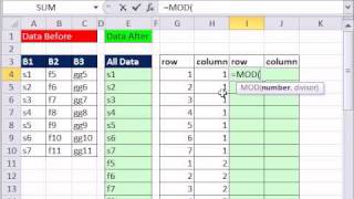 Excel Magic Trick 701 Take Table Of Values and Place In Column With Formula [upl. by Ahsitruc254]