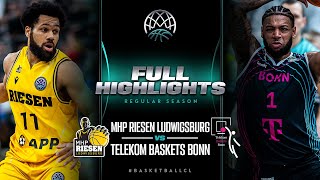 MHP RIESEN Ludwigsburg v Telekom Baskets Bonn  Full Game Highlights  BasketballCL 202324 [upl. by Eiduj]