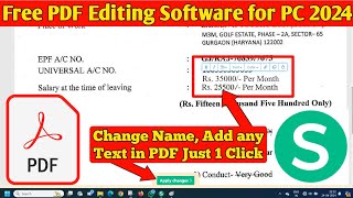 Free PDF Editing Software for PC 2024 [upl. by Yenaled]