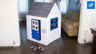 Create the Perfect Cardboard Box Playhouse  Zillow [upl. by Ketchan]