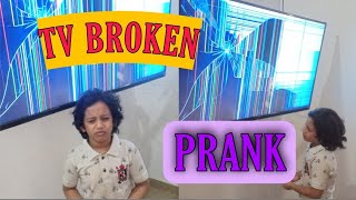 TV BROKEN PRANK📺BROTHER CRIED😭PRANK WENT WRONGmannunavas family vlogSIQ vlog18 [upl. by Aynnek724]