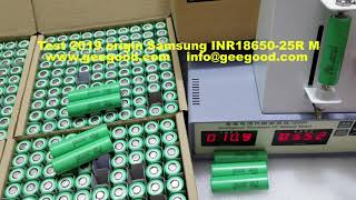 Test 2019 new Samsung SDI INR 18650 25RM 37V 2500mAh 20A discharge from Geegood China [upl. by Luzader]