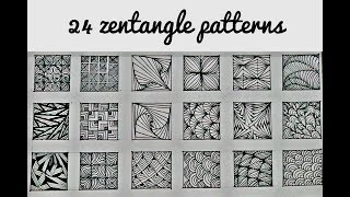 24 zentangle patterns  24 Doodle Patterns Zentangle Patterns Mandala Patterns part  1 [upl. by Kcim571]